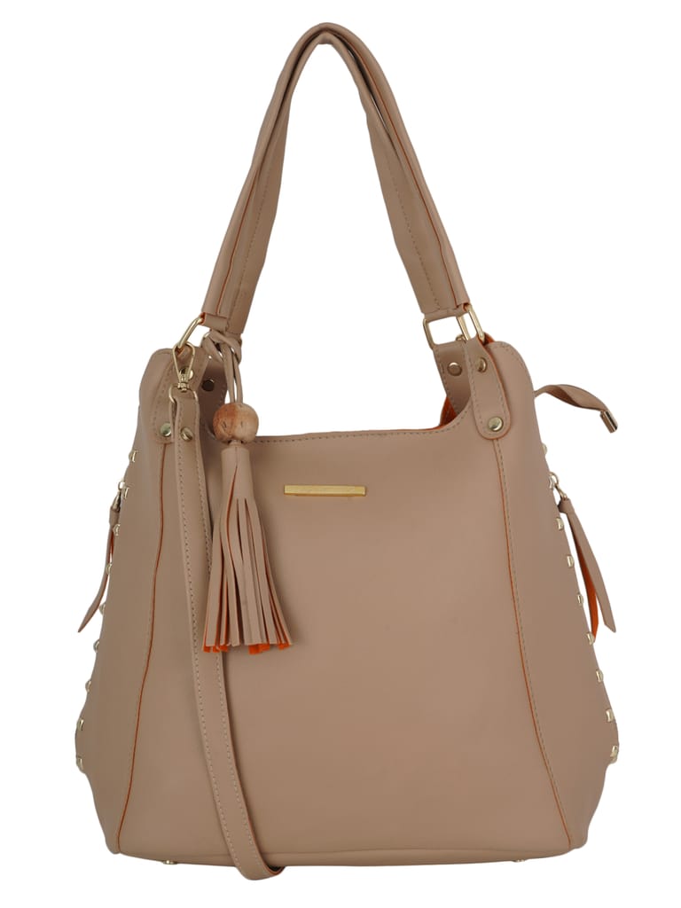 Lapis O Lupo Beige Solid Tote Bag for Women