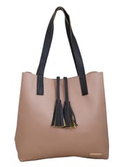 Lapis O Lupo Beige Solid Tote Bag for Women