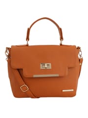 Lapis O Lupo Tan Solid Handbag for Women