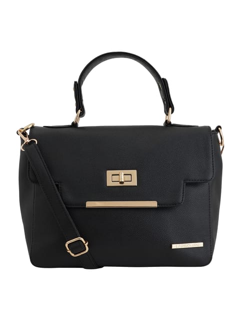 Lapis O Lupo Black Solid Handbag for Women