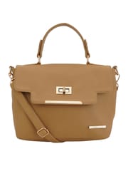 Lapis O Lupo Beige Solid Handbag for Women