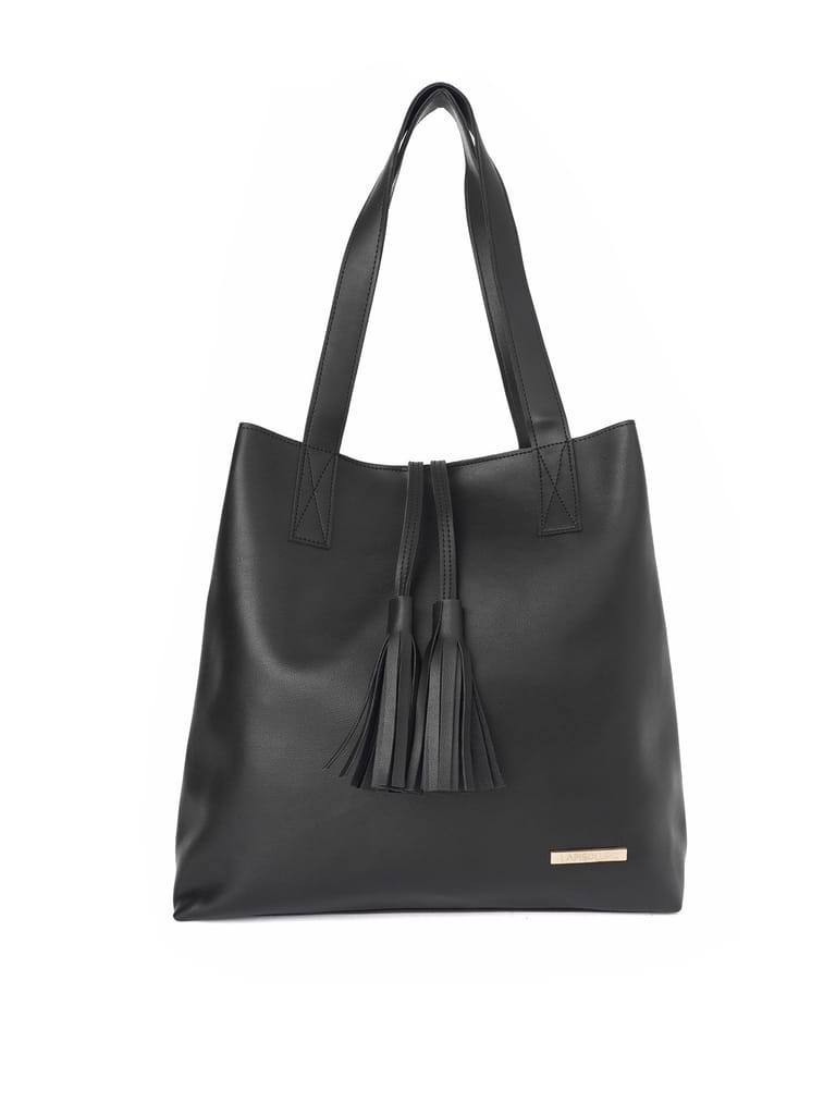 Lapis O Lupo Black Solid Tote Bag for Women