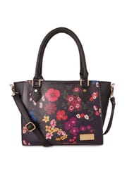 Lapis O Lupo Black Flower Handbag for Women's