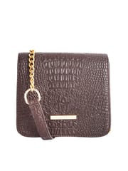 Lapis O Lupo Brown Croco  Sling Bag for Women