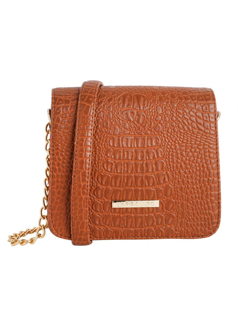 Lapis O Lupo Tan Croco  Sling Bag for Women