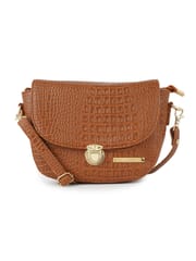 Lapis O Lupo Tan Croco Sling Bag for Women