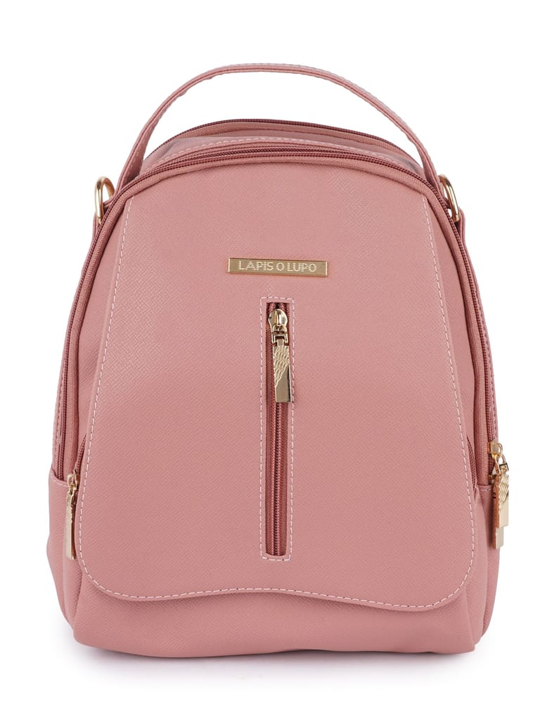 Lapis O Lupo Pink Solid Backpack for Women