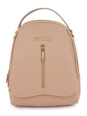 Lapis O Lupo Beige Solid Backpack for Women