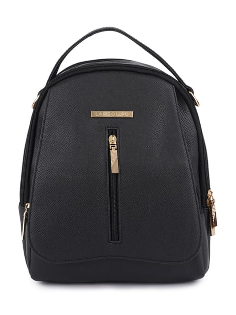 Lapis O Lupo Black Solid Backpack for Women